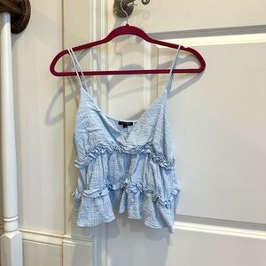 Cropped light blue top